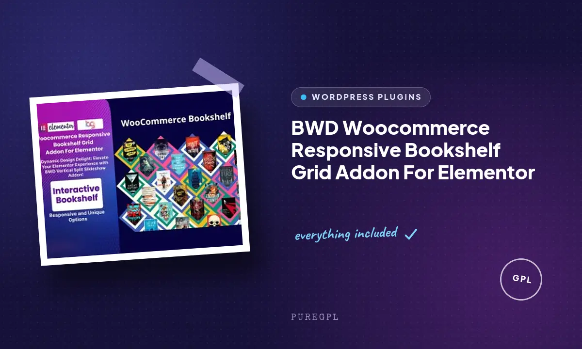 BWD Woocommerce Responsive Bookshelf Grid Addon For Elementor