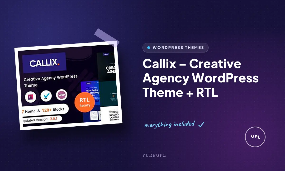 Callix – Creative Agency WordPress Theme + RTL