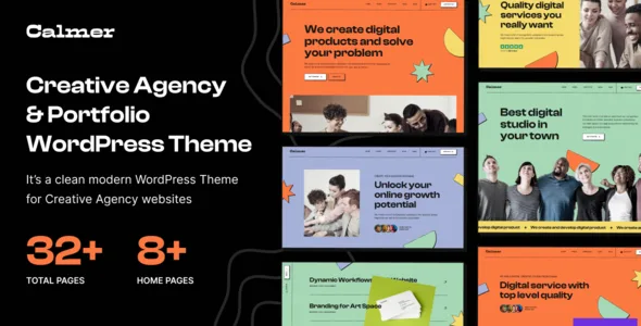calmer creative portfolio and agency wordpress theme 1