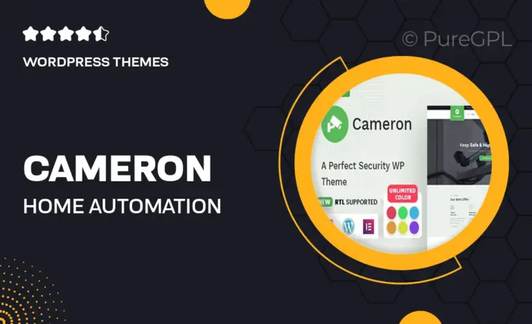 cameron home automation cctv security wordpress theme rtl