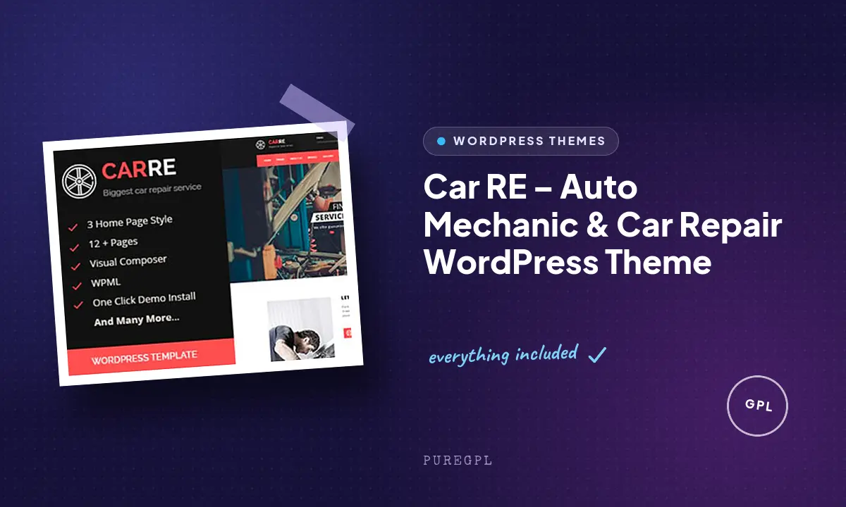 Car RE – Auto Mechanic & Car Repair WordPress Theme