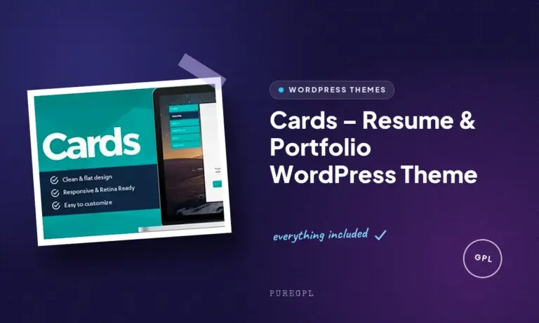 cards resume portfolio wordpress theme