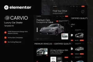 Carvio – Luxury Car Dealer Elementor Template Kit