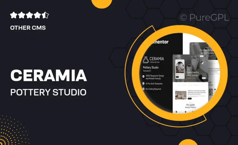 ceramia pottery studio elementor template kit