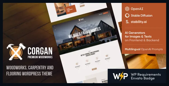 corgan carpenter woodwork carpentry wordpress theme 1