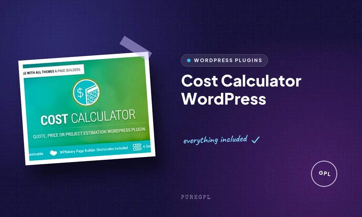 Cost Calculator WordPress