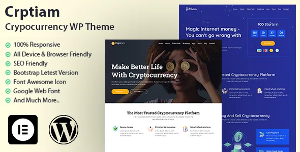 crptiam cryptocurrency wordpress theme 1
