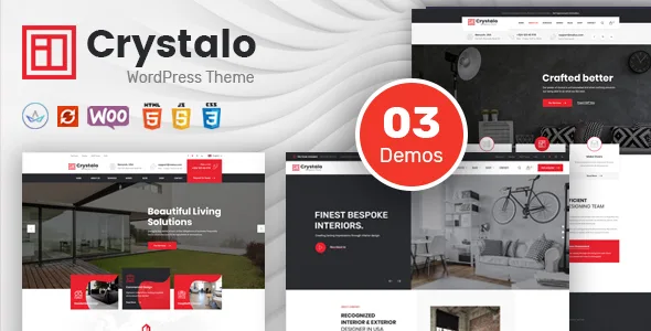 crystalo architecture and interior design wordpress theme 1