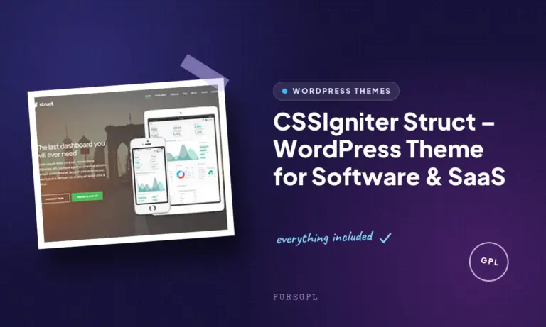 cssigniter struct wordpress theme for software saas