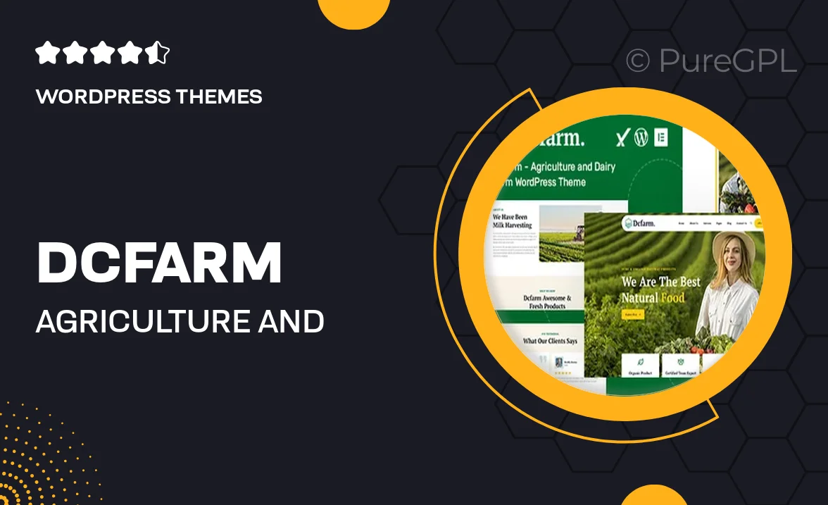 Dcfarm – Agriculture and Dairy Farm WordPress Theme