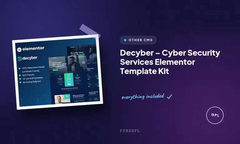 decyber cyber security services elementor template kit