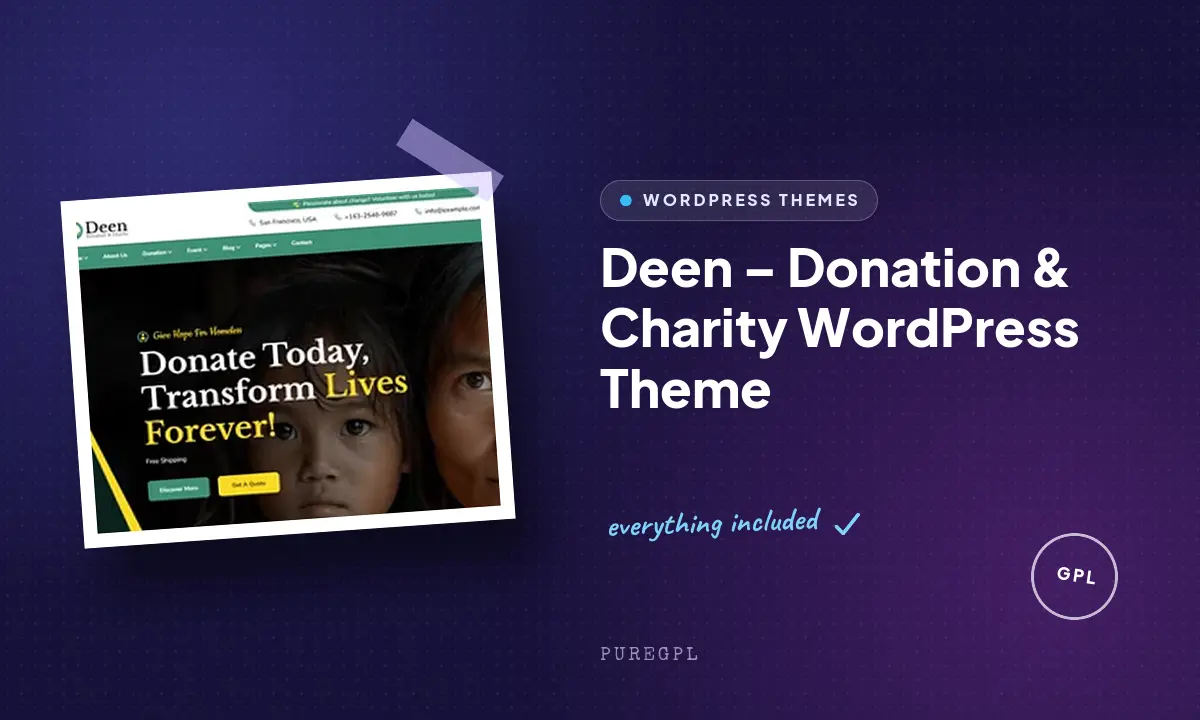 Deen – Donation & Charity WordPress Theme
