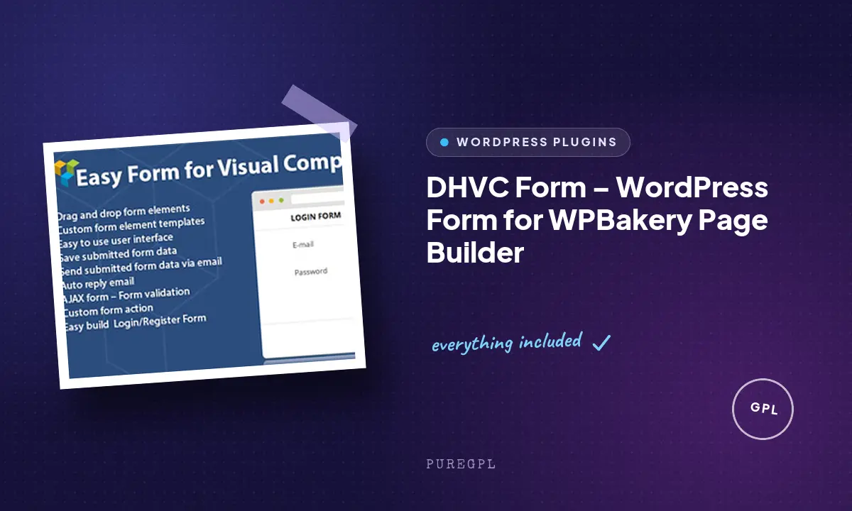DHVC Form – WordPress Form for WPBakery Page Builder