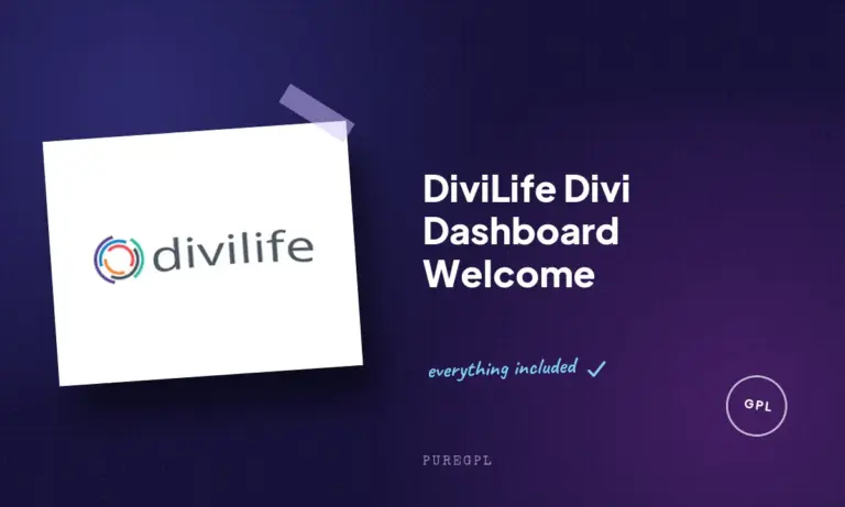 divilife divi dashboard welcome