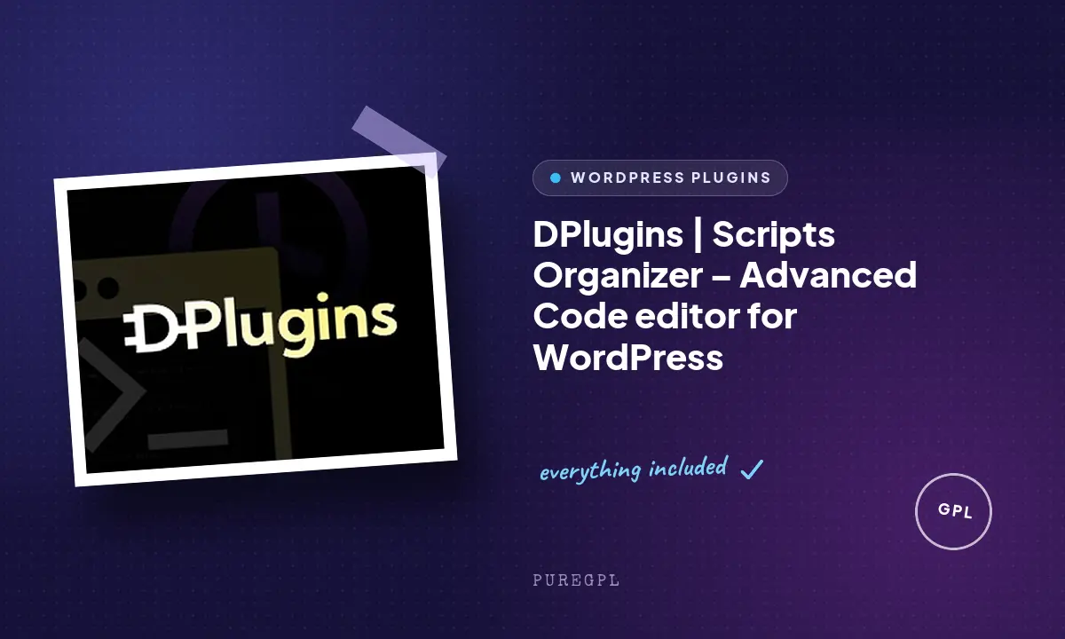 DPlugins | Scripts Organizer – Advanced Code editor for WordPress