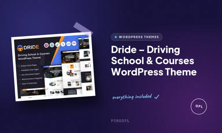 dride driving school courses wordpress theme