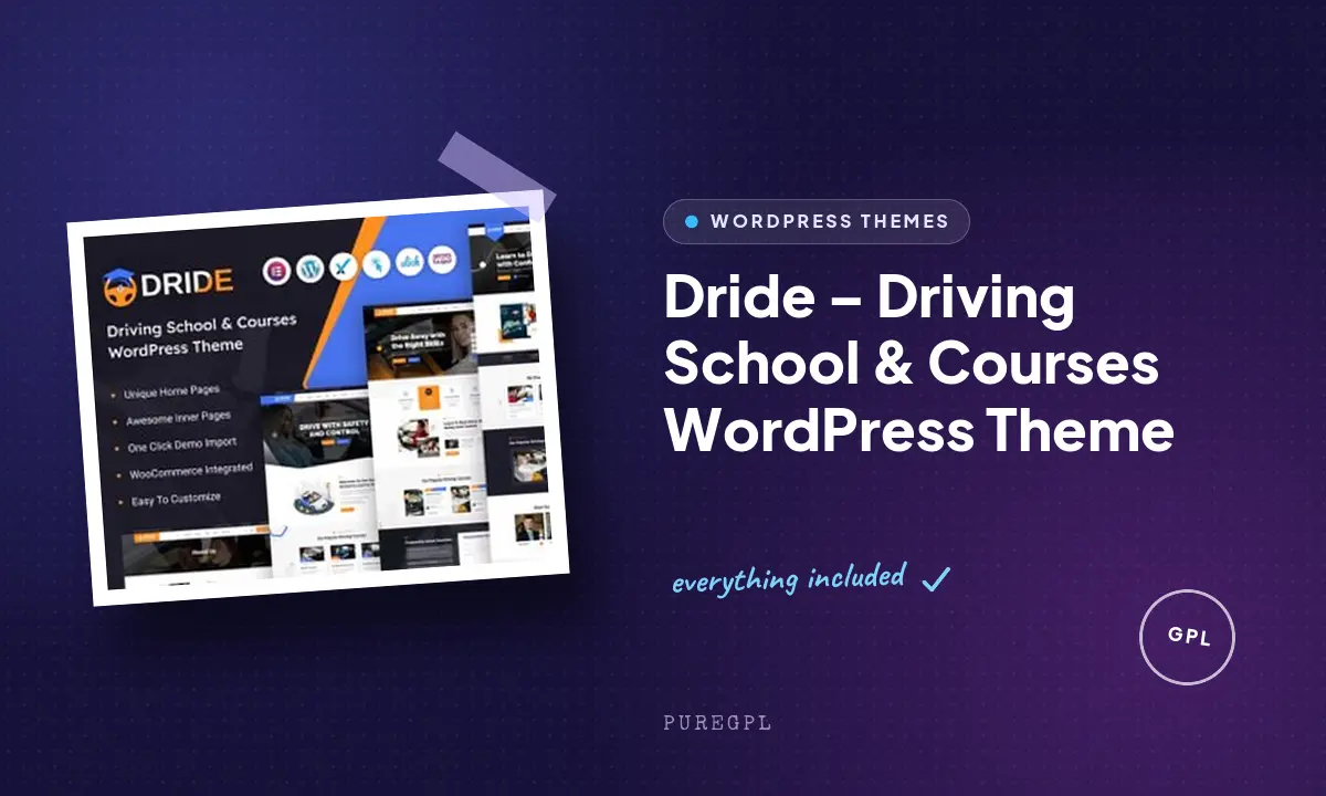 Dride – Driving School & Courses WordPress Theme