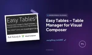 easy tables table manager for visual composer