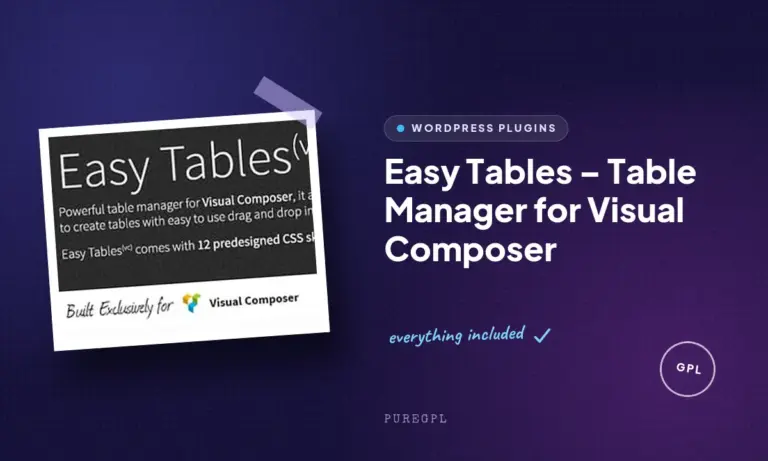 easy tables table manager for visual composer