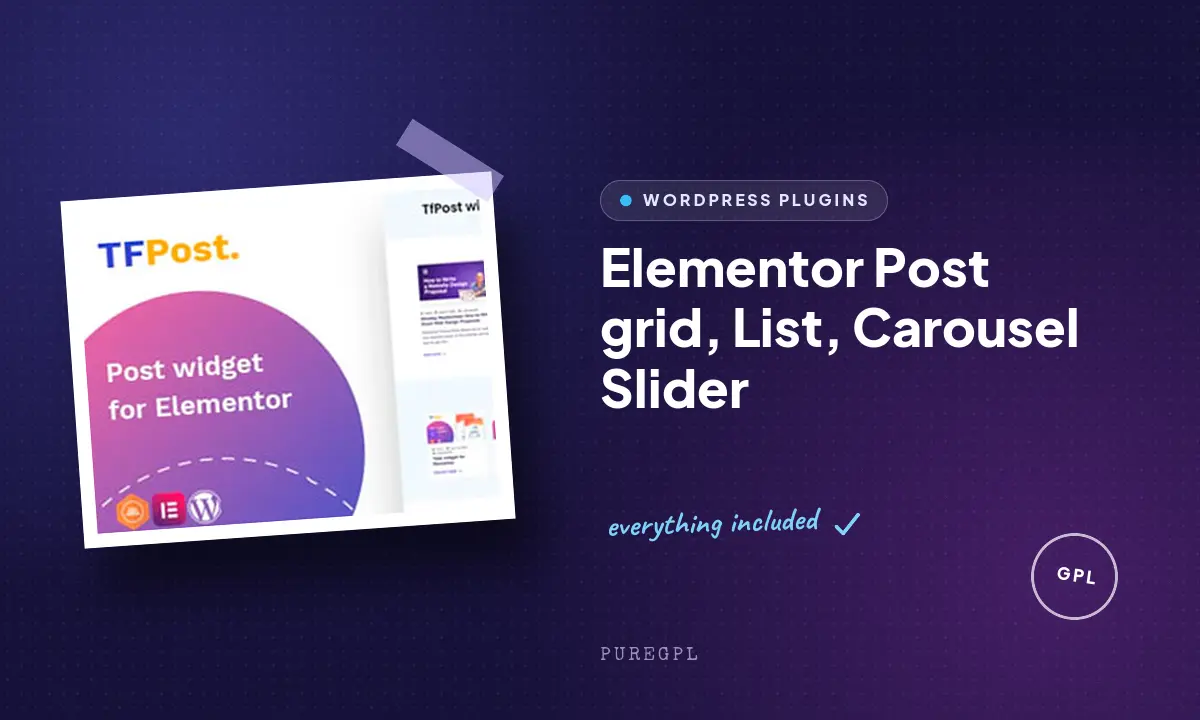 Elementor Post grid, List, Carousel Slider