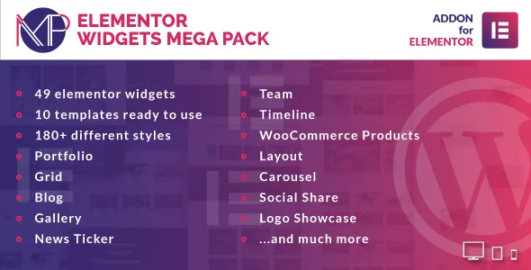 elementor widgets mega pack addons for elementor page builder wordpress plugin 1