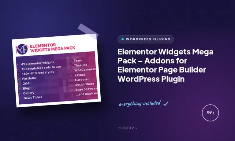 elementor widgets mega pack addons for elementor page builder wordpress plugin