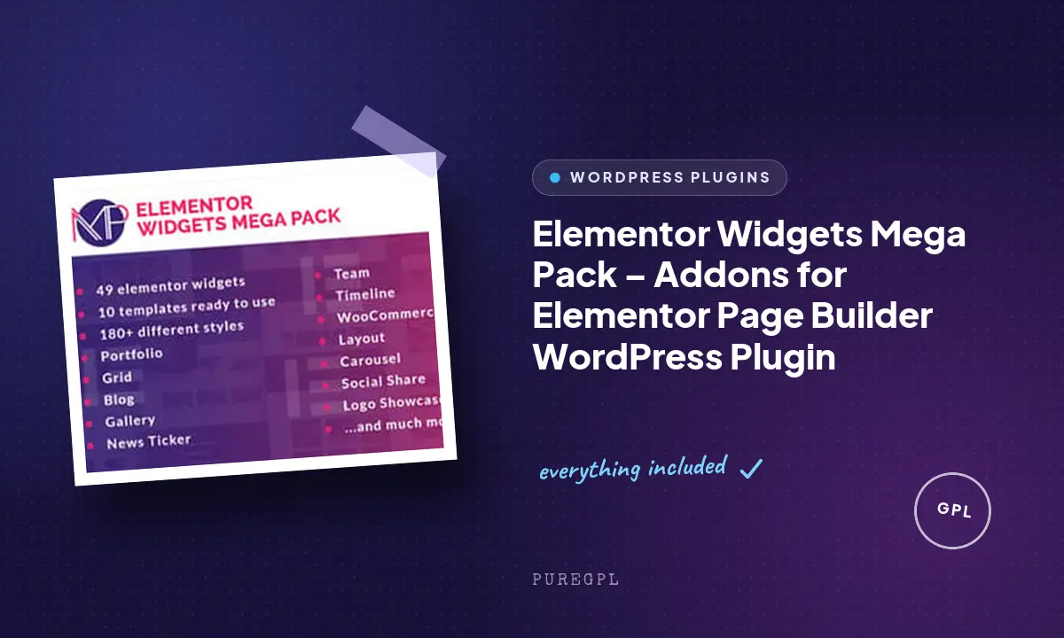 Elementor Widgets Mega Pack – Addons for Elementor Page Builder WordPress Plugin
