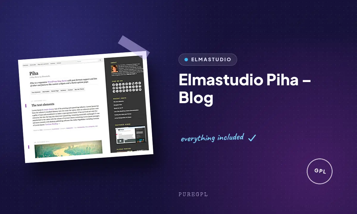 ElmaStudio Piha WordPress Theme