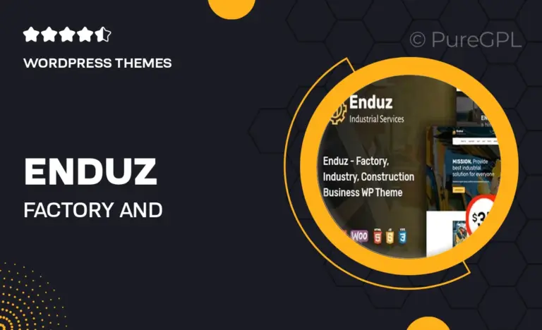 enduz factory and industry wordpress theme