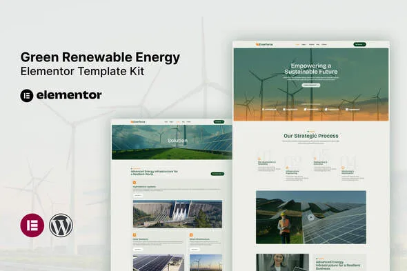 enerforce green renewable energy elementor template kit 1