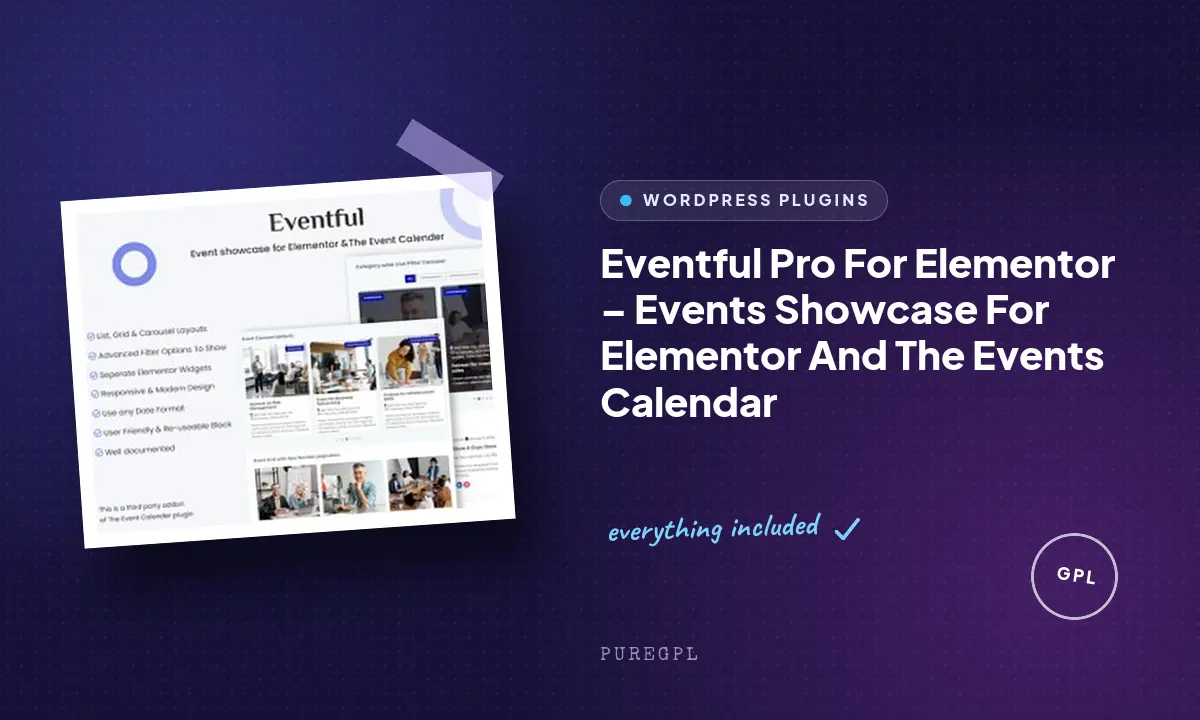 Eventful Pro For Elementor – Events Showcase For Elementor And The Events Calendar
