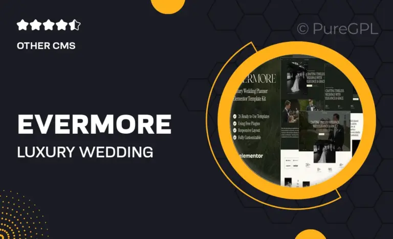 evermore luxury wedding planner elementor template kit