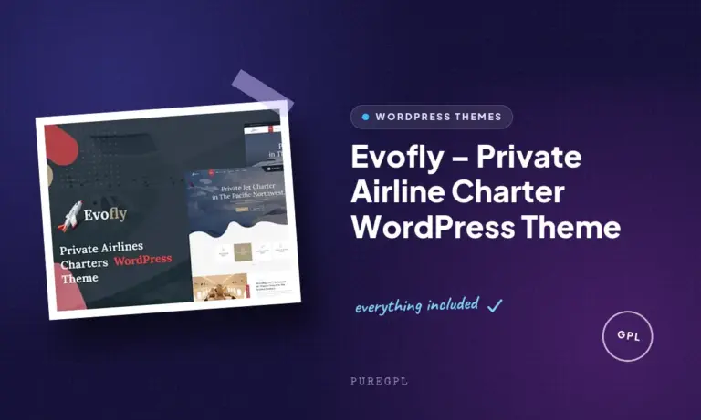 evofly private airline charter wordpress theme