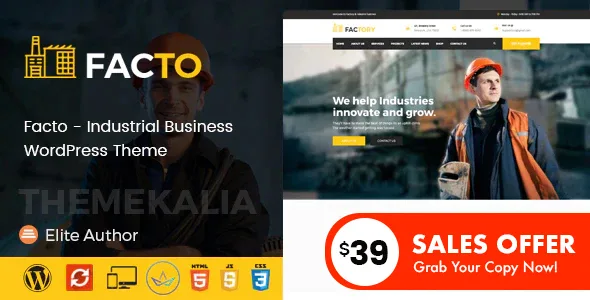 facto industrial business wordpress theme 1