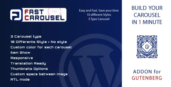 fast carousel for gutenberg wordpress plugin 1