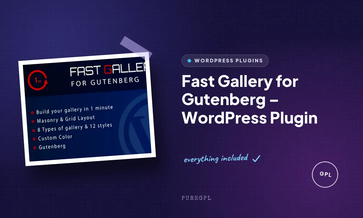 Fast Gallery for Gutenberg – WordPress Plugin