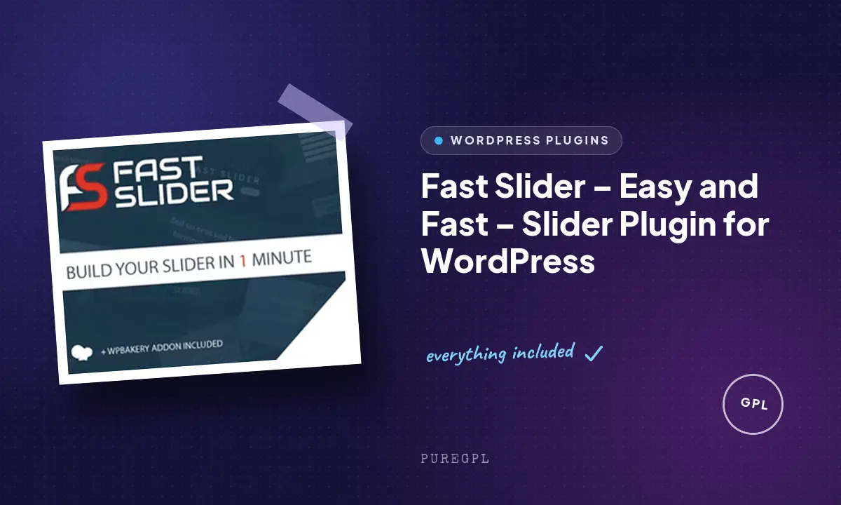 Fast Slider – Easy and Fast – Slider Plugin for WordPress