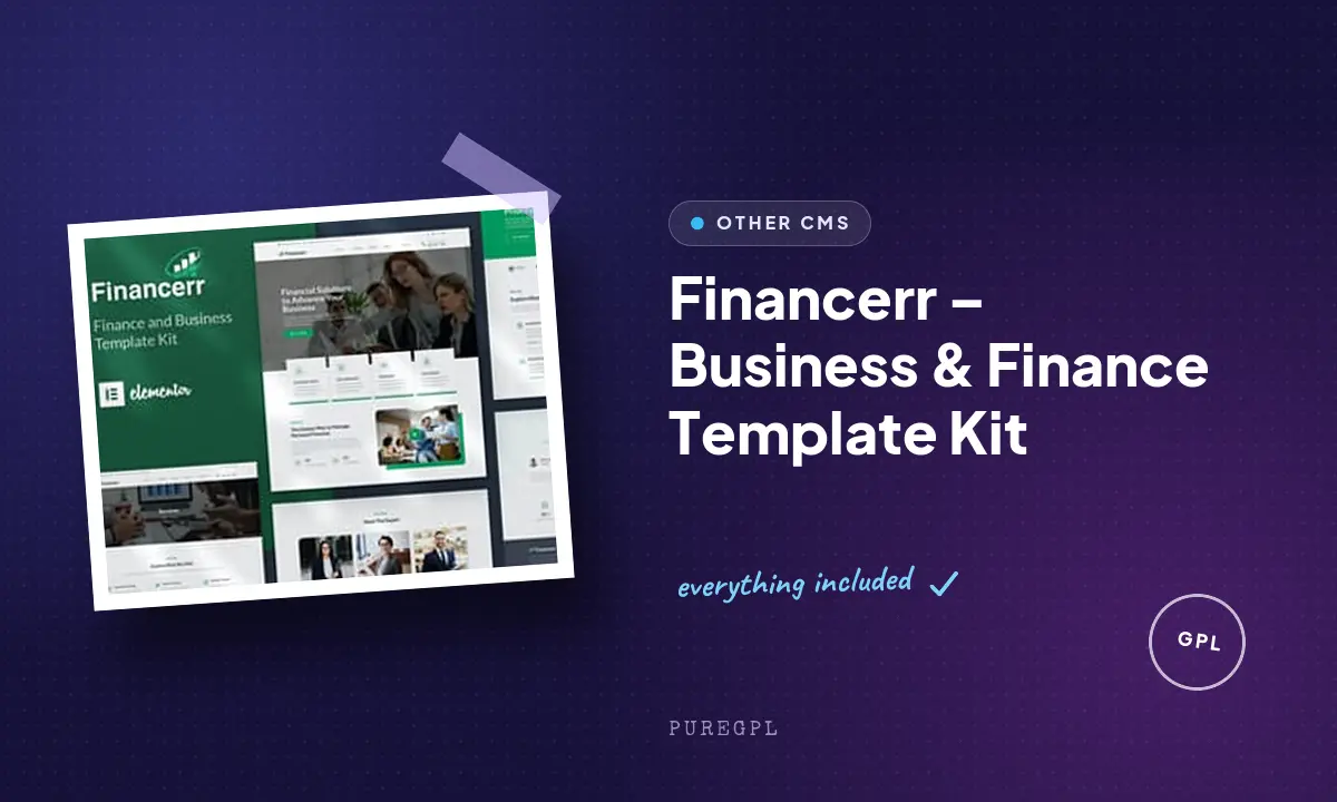Financerr – Business & Finance Elementor Template Kit