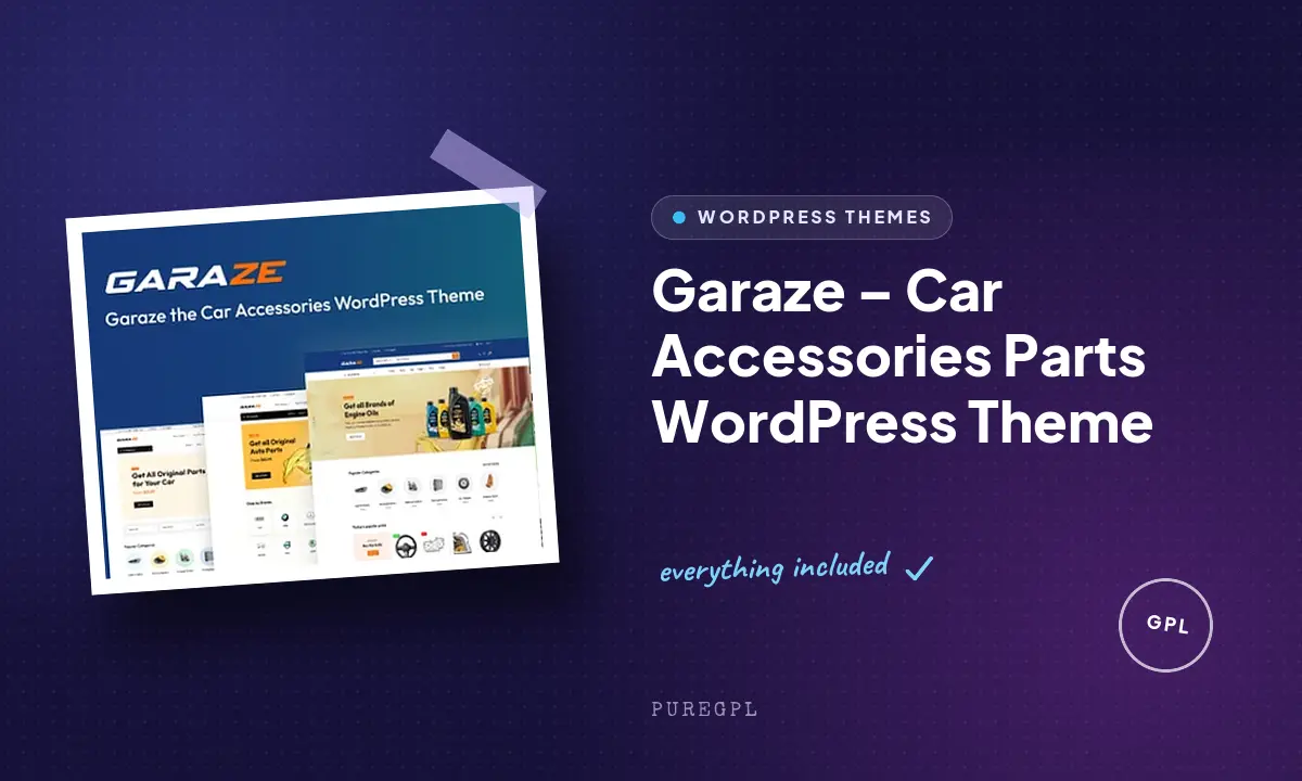 Garaze – Car Accessories Parts WordPress Theme