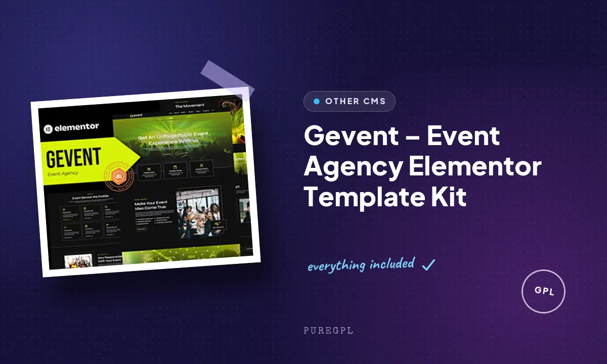 Gevent – Event Agency Elementor Template Kit