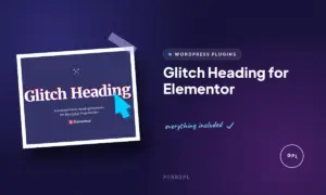 glitch heading for elementor