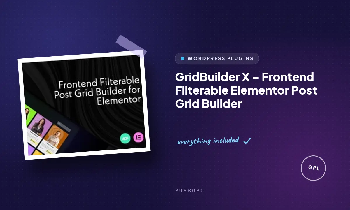 GridBuilder X – Frontend Filterable Elementor Post Grid Builder