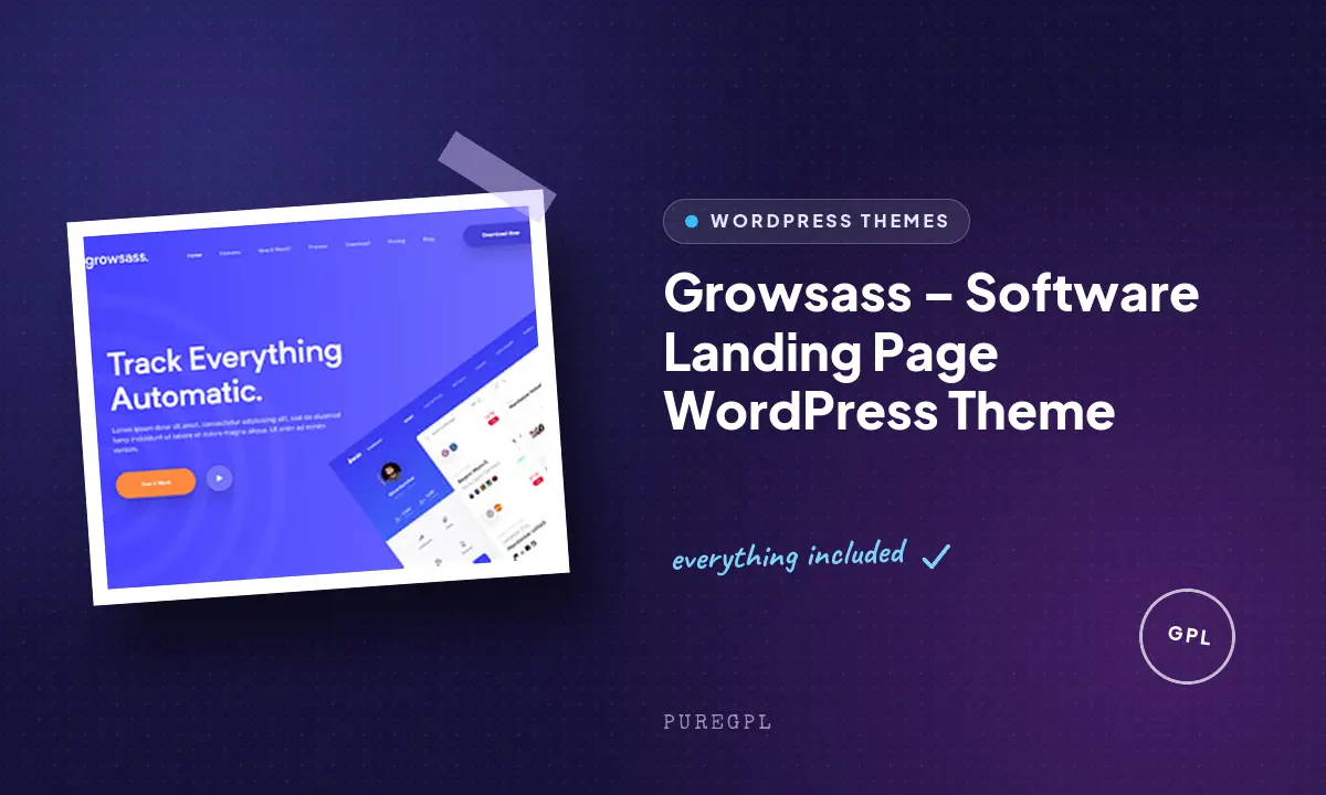 Growsass – Software Landing Page WordPress Theme