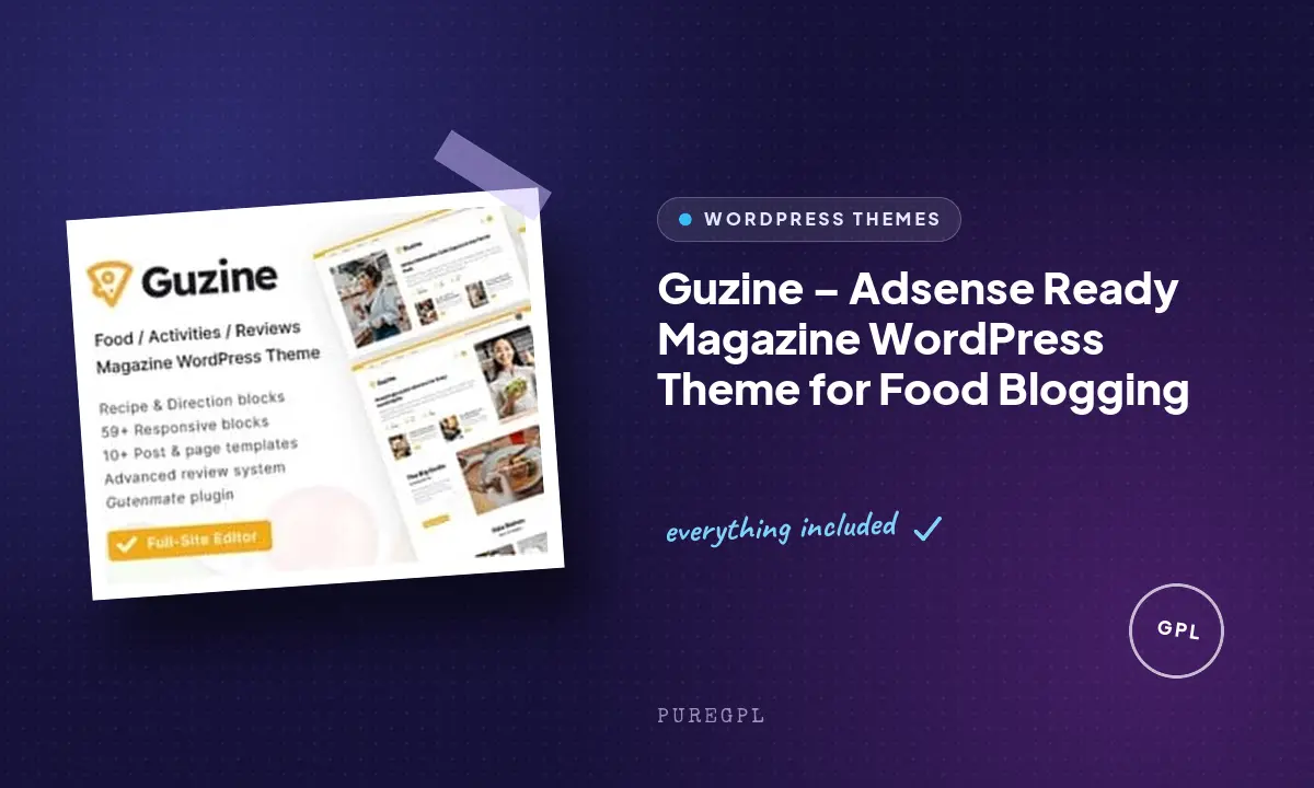 Guzine – Adsense Ready Magazine WordPress Theme for Food Blogging