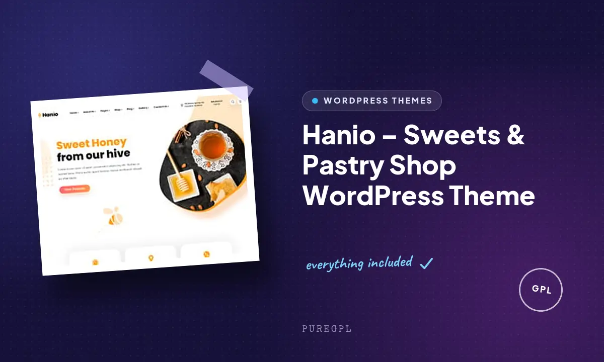 Hanio – Honey & Sweets Store WordPress Theme