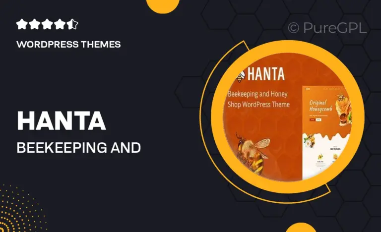 hanta beekeeping and honey shop wordpress theme