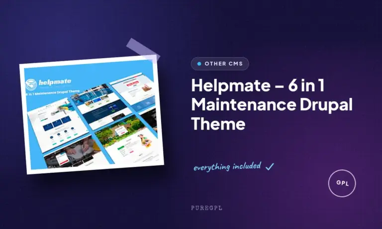 helpmate 6 in 1 maintenance drupal theme