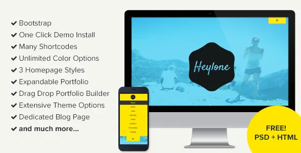 heylone one page parallax wordpress theme 1
