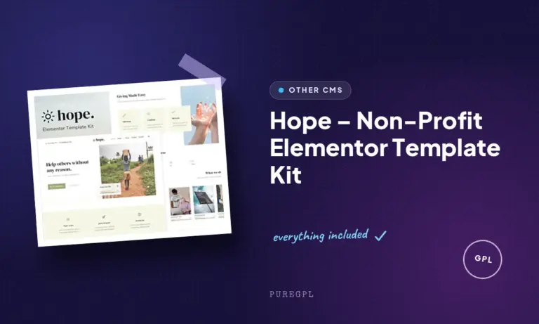 hope non profit elementor template kit