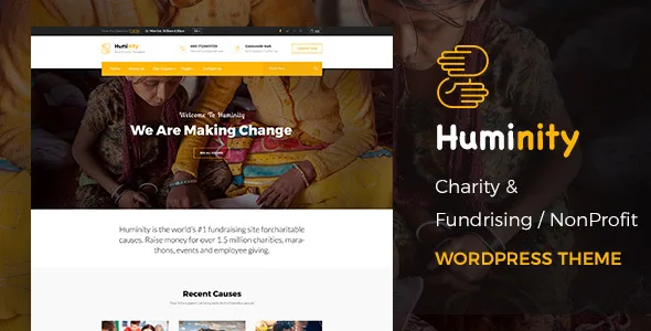 huminity charityfundraising wordpress theme